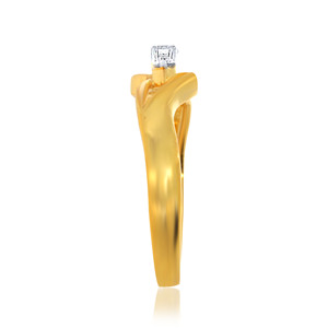 Bague Solitaire Eternal Trust pour Femme en Or Jaune avec Diamant Taille Ronde Brillante, Bijou de Fiançailles Classique à Trois Pierres - Product Image 2