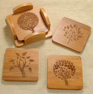 Posavasos de Madera Grabados Reutilizables para el Hogar, Hoteles, Cocina y Mesa de Comedor, Tapetes y Almohadillas con Forma Personalizada, Suministros al por Mayor - Product Image 6