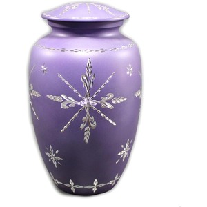 Urne funéraire artisanale blanche de créateur pour cendres humaines, avec couvercle fileté sécurisé, en métal de haute qualité, récipient commémoratif funéraire - Product Image 5