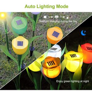 Set di 6 Luci Solari a Forma di Tulipano IP54 Resistenti all'Acqua, Illuminazione per Sentieri Esterni e Decorazioni Festive - Product Image 2