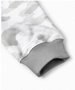 Sudadera con capucha de forro polar con cremallera para hombre, con estampado digital de camuflaje blanco y bordado de cara de payaso, manga larga, estilo urbano de invierno, 100% algodón - Product Image 5