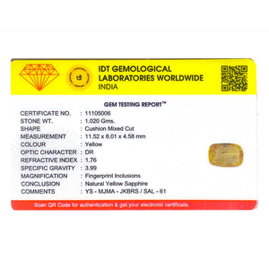 Oval Cut 5.1 Carat Loose Yellow Sapphire Gemstone for Fine Jewelry - Product Image 4