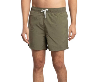 Short de bain pour homme DAIZEN STAR, vert olive, taille mi-haute élastique avec cordon de serrage, motif végétal, séchage rapide, en polyester - Product Image 4