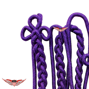 สายสะพายไหล่สีม่วงแบบ Aiguillette พร้อมปลายทองเหลือง สายสะพายไหล่แบบ Aiguillette บิดเกลียวพร้อมปลายสีทองเมทัลลิก - Product Image 3