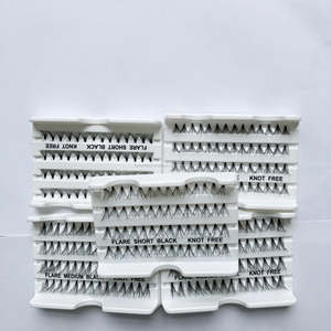 Cils individuels en soie de vison faits à la main en gros, sans nœuds, 12 rangées, volume méga 10D-20D, logo 0.10mm - Product Image 3