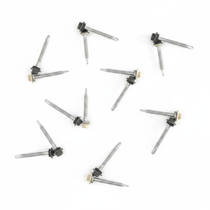 PDC Model 12 Flat Head Self Drilling <b>Screw</b> Bonded EPDM Washer Carbon Steel Class 4.8/6.8 Chrome Plated Zinc/<b>Galvanized</b> Coating - Product Image 3