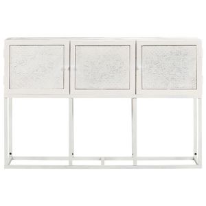 Aparador Mediano Blanco de Madera Maciza de Mango con Hierro con Recubrimiento en Polvo, Duradero y Elegante - Product Image 2