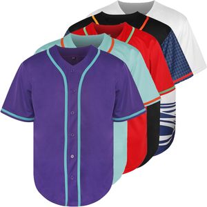 Solid Baseball Jersey Shirt for Men and Women, Plain Casual Short Sleeves <b>Button</b> Down T-Shirt - Product Image 4