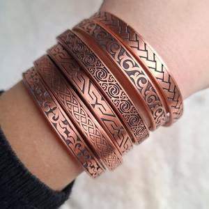 Customizable Pattern Size 99.99% Pure <b>Copper</b> Magnetic Bracelets Brass <b>Bangles</b> for Arthritis <b>Copper</b> <b>Bangle</b> Open Adjustable <b>Copper</b> - Product Image 1