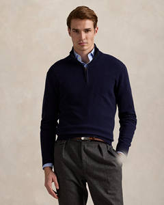 Suéter Azul Tejido Personalizado para Hombre con Camisa a Rayas, Estilo en Capas para un Look Casual Elegante - Product Image 5