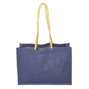 EcoFriendly Customized Logo Printing Blue Color Jute Promotional Tote <b>Bag</b> Best Quality with Inner Lamination Directly From India - Product Image 3