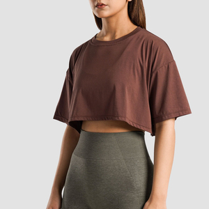Haut court à manches longues pour femme, design tendance, respirant, coupe ajustée, idéal pour le sport, la gym et le yoga, pour filles. - Product Image 2