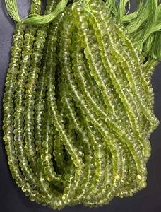 ลูกปัดพลอยเพอริดอทสีเขียวธรรมชาติคุณภาพสูง ขนาด 5 มม. รูปทรงรอนเดลล์ ความยาว 16 นิ้ว สำหรับทำเครื่องประดับ - Product Image 6