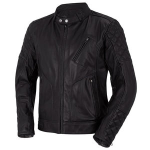 Veste en cuir pour homme, col montant, fermeture éclair, finition sans couture, qualité supérieure, export, tendance, choix populaire - Product Image 1