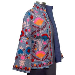 Chaqueta Bomber de Mujer con Cuello en V, Diseño Floral Vintage, Multitemporada, Ecológica, Transpirable, de Secado Rápido, 100% Algodón Tejido - Product Image 5