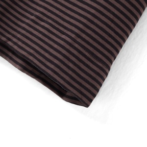 Haut long en tricot de laine rayé sans manches pour femme |   Tunique débardeur à rayures marron et noires |   Fabricant OEM/ODM personnalisé - Product Image 4