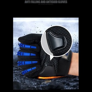 2027 Motorcycle Gloves Men Black-Blue PU Breathable Protective-Riding Gear All Seasons - Product Image 3
