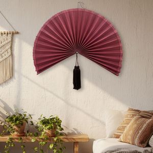 Ventilateur mural en bambou rose – Décoration murale bohème naturelle faite à la main – Fabricant vietnamien - Product Image 5