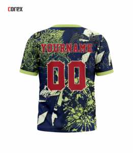 T-shirt de sport pour homme Corex, imprimé par sublimation, manches courtes, col rond, séchage rapide, coupe classique, motif bleu-vert - Product Image 2
