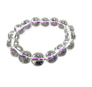 <b>Men</b> and Women Handmade Feng Shui Clear Crystal Obsidian Round Stone <b>Beads</b> Round <b>Bracelet</b> 8-10mm Size Fashion Jewelry Energy - Product Image 6