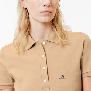 Polo de Algodón para Mujer, Casual, de Color Liso, Manga Corta, Tejido Transpirable, con Botones, para Verano 2026 - Product Image 4