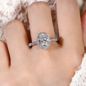 Bague de fiançailles ovale en platine en gros, bijoux fins, certificat IGI, bague solitaire en diamant de laboratoire, alliance de mariage - Product Image 3