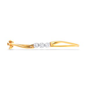 GLEAMORA ENTERPRISE Yellow Gold Lab Grown Diamond Fancy Round Brilliant Cut Classic Floral 18K Women's <b>Bangle</b> <b>Bracelet</b> - Product Image 2