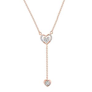 สร้อยคอจี้เพชรทรงสามเหลี่ยมประดับเพชร 14K โรสโกลด์ พร้อมใบรับรอง IGI เครื่องประดับหรูหราสำหรับผู้หญิง ฉลองครบรอบแต่งงาน - Product Image 2