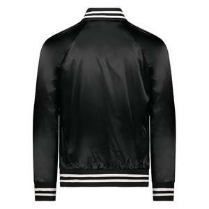 แจ็คเก็ตวาร์ซิตี้ ผ้าซาติน โพลีเอสเตอร์ สไตล์เรโทร ซิป ลำลอง บอมเบอร์ น้ำหนักเบา มีสไตล์ สตรีทแวร์ ใส่สบาย ใช้ได้ทุกวัน คลาสสิก สปอร์ต - Product Image 3