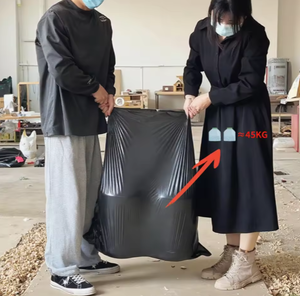 Sac poubelle en plastique noir épais à fond plat et à ouverture large, idéal pour la vente en gros et la sécurité des collectes. - Product Image 2