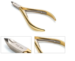 MELPEX BEAUTY INSTRUMENTS Alicates para Cutículas Dorados, Manicura y Pedicura, Acero Inoxidable, Hoja Curva Afilada, Apertura de Mandíbula Ancha, Autoclavables - Product Image 1