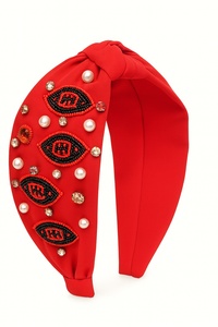 Diadema con Cuentas de la Bandera de EE. UU., Estilo Elegante, para el 4 de Julio, con Pedrería y Nudos, para Mujeres y Niñas, Diseños Personalizados de Boutique - Product Image 5