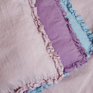 Taie d'oreiller en lin personnalisée avec logo, couleur unie, fermeture à rabat, vente en gros - Product Image 3