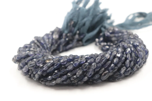 Cuentas de forma ovalada facetadas de iolita Cuentas de rondelle facetadas de iolita de 3x5mm - Product Image 3