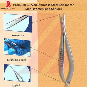 Ciseaux de beauté à ressort légers, antidérapants, durables et populaires, en acier inoxydable premium 4.5, avec logo personnalisé imprimé - Product Image 4