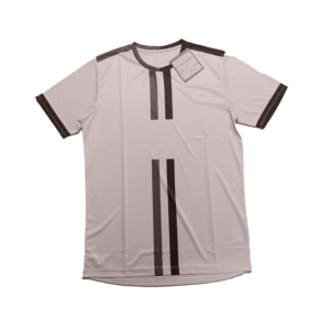 Camiseta Blanca de Manga Corta con Cuello Redondo para Hombre, con Patrón de Rayas y Ribete en Contraste, Corte Regular, Estilo Deportivo, Tejido de Poliéster - Product Image 5