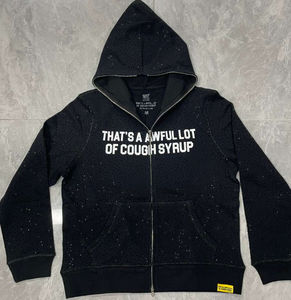 Sudadera con Capucha de Algodón Peinado 100% de Alta Calidad OEM con Pedrería, Estilo Urbano, para Hombre, Sudadera COUGH SYRUP para Hombre - Product Image 2