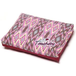 Lit pour chien ultra moelleux à motif tribal diamanté des années 70, meuble pour animaux de compagnie rectangulaire en boîte - Product Image 3