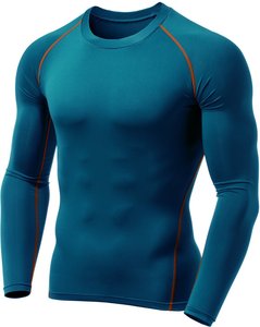 Camiseta de Compresión de Manga Larga con Costuras Rojas de Secado Rápido para Artes Marciales - Product Image 4