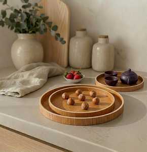 Plateau de service décoratif en bois pour la maison et l'hôtel - Product Image 2