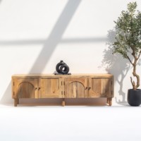 Meuble TV en bois Vandana Novara Altis, console de divertissement minimaliste en bois massif moderne