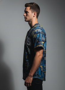 OEM Custom Design Baseball Jersey Sublimated Printed Full Button Short Sleeve Flag Mesh Fabric Custom <b>Name</b> Number - Product Image 3