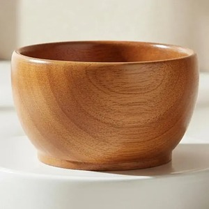 Ensemble de bols en bois d'acacia naturel, faits à la main, bols à emboîter pour servir, pour salade, fruits, soupe, cuisine, table à manger - Product Image 1