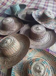 Sombrero de Paja Natural a Rayas Hecho a Mano, Ala Ancha, Unisex, Casual, para Playa, Viajes, Protección Solar, Precio al por Mayor de Vietnam - Product Image 2