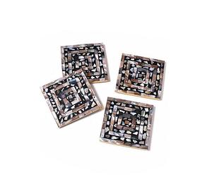 Nouvelles sous-verres en MDF avec incrustation de nacre, sous-verres en nacre, sets de table, sous-verres avec incrustation de nacre à prix de gros avantageux - Product Image 1