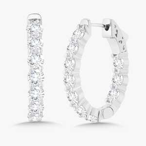 Lab Grown Diamond Huggie <b>Hoop</b> <b>Earrings</b> Prong Set Classic Style Fine Jewelry Bulk Order Custom 14k 18k <b>Solid</b> Gold Wholesale - Product Image 1