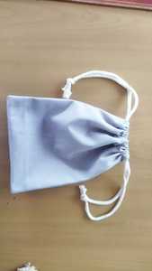 Petite pochette réutilisable en coton naturel écologique de grande capacité avec cordon de serrage et votre logo personnalisé - Product Image 4