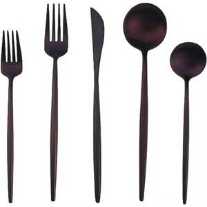 Ensemble de fourchettes à fruits en acier inoxydable plaqué or pour mariage, avec manche épais et design plat, vente en gros directe usine - Product Image 4