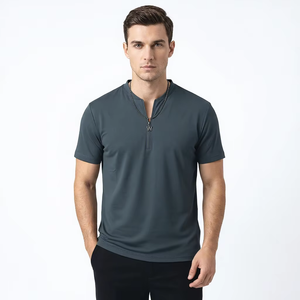 OEM ODM Custom Mens <b>Zip</b> <b>Neck</b> <b>Polo</b> T <b>Shirt</b> Private Label Cotton Pique <b>Polo</b> <b>Shirt</b> Supplier Breathable Corporate Staff Uniforms - Product Image 6