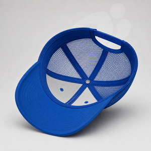 Gorra Trucker Azul APICTO SPORTS con Logotipo Bordado en Blanco, Panel Frontal de Malla, Cierre Ajustable, Estilo Casual Unisex de 6 Paneles - Product Image 2